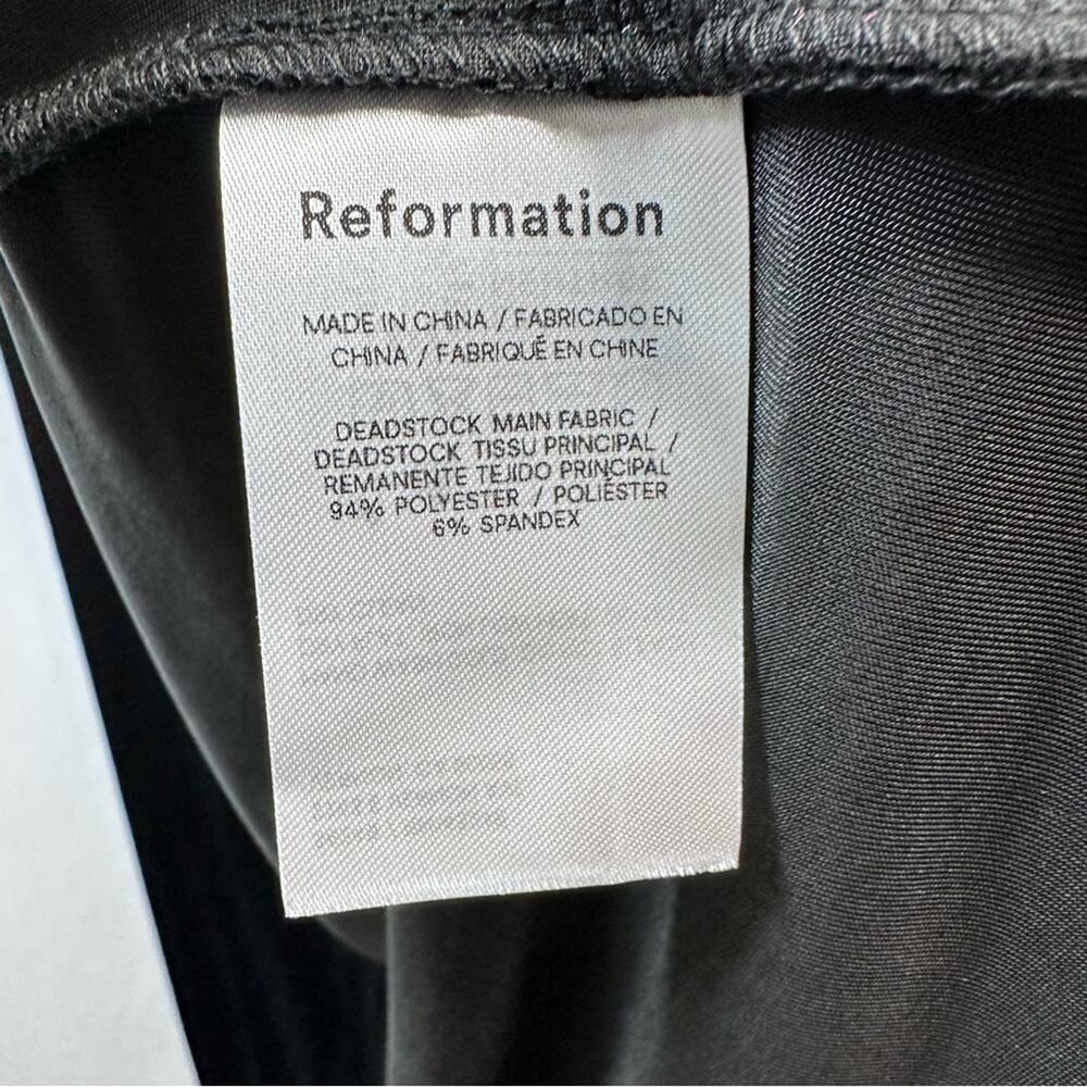 Reformation Black Velvet Halter Dress-  Sz L - Picture 15 of 16